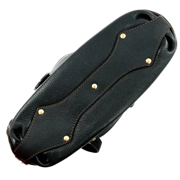 Salvatore Ferragamo Pebbled Leather Tote Satchel Bag Black, RARE Vintage - Picture 5 of 17